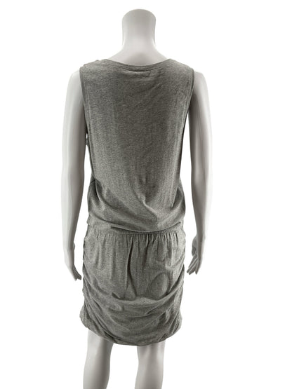 cabi Ruched Tank Dress Heather Gray Sleeveless Cotton Blend | Size Medium