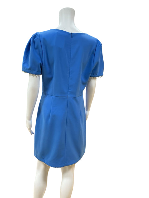 Jade by Melody Drexler Blue Mini, Cocktail, Party, A-Line, Preppy, Feminine Jade Size M Blue Pearls Pre-Owned Ladies Dress - Size M