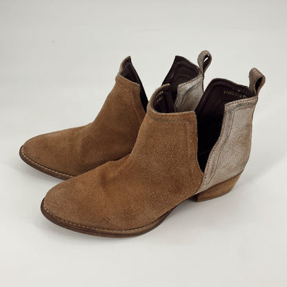 Diba True Camel/Gold Suede Bootie Size 8