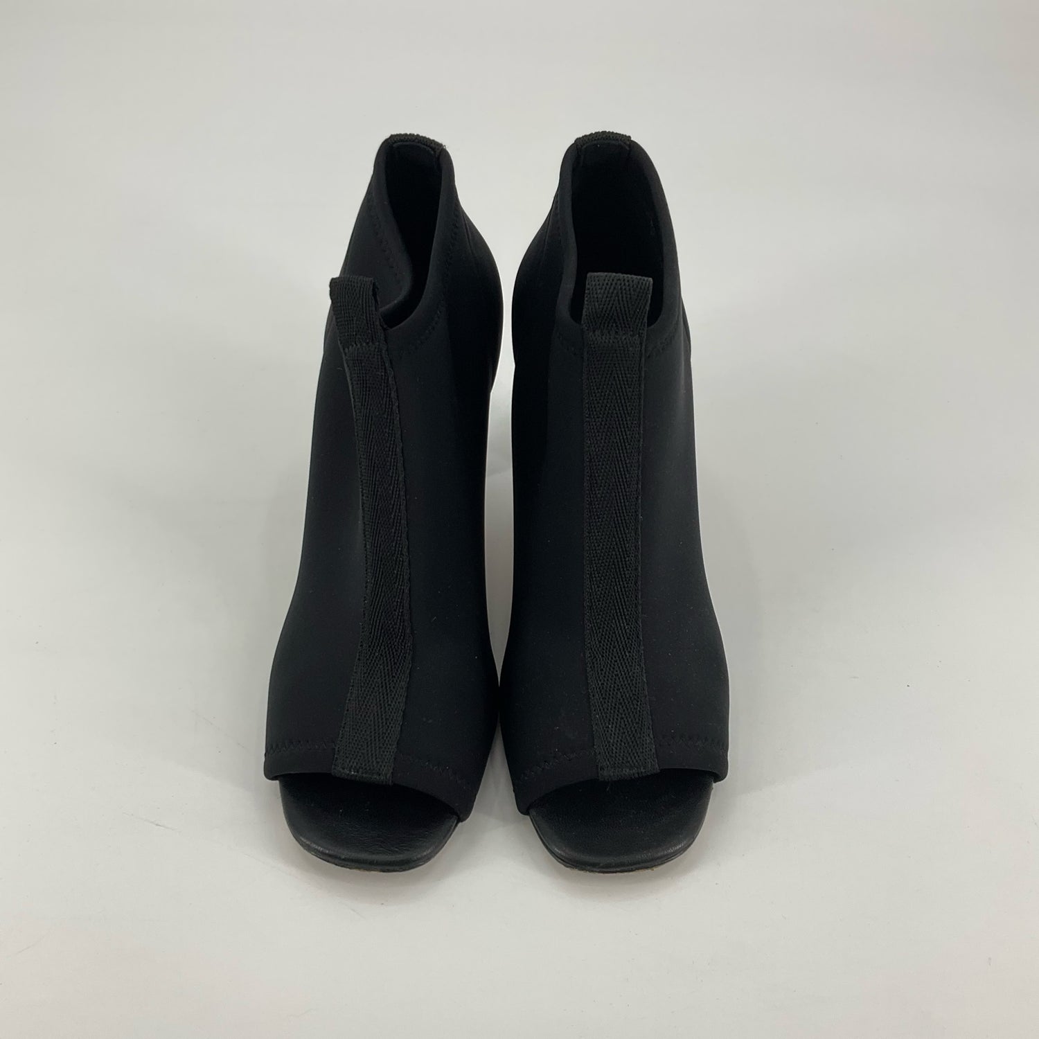 Donald Pliner Fifi Stretch Peep Toe Wedge Booties Black Size 7
