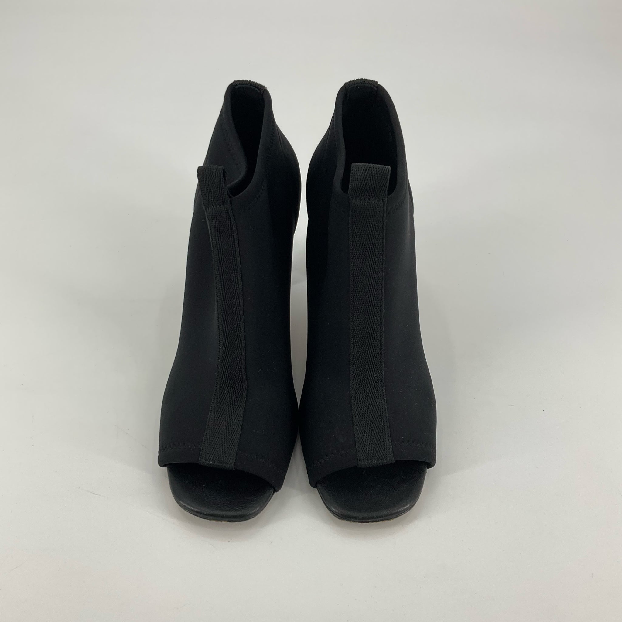 Donald Pliner Fifi Stretch Peep Toe Wedge Booties Black Size 7