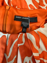 Maggy London Tan/orange Maxi Orange & Ivory Swirl Print Keyhole Maxi Dress Size 2 - Size 2