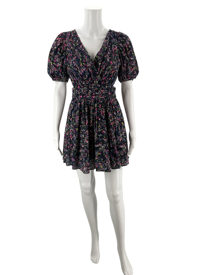 French Connection Navy/Multi Floral Pre-Owned Ladies Dress - Size 6