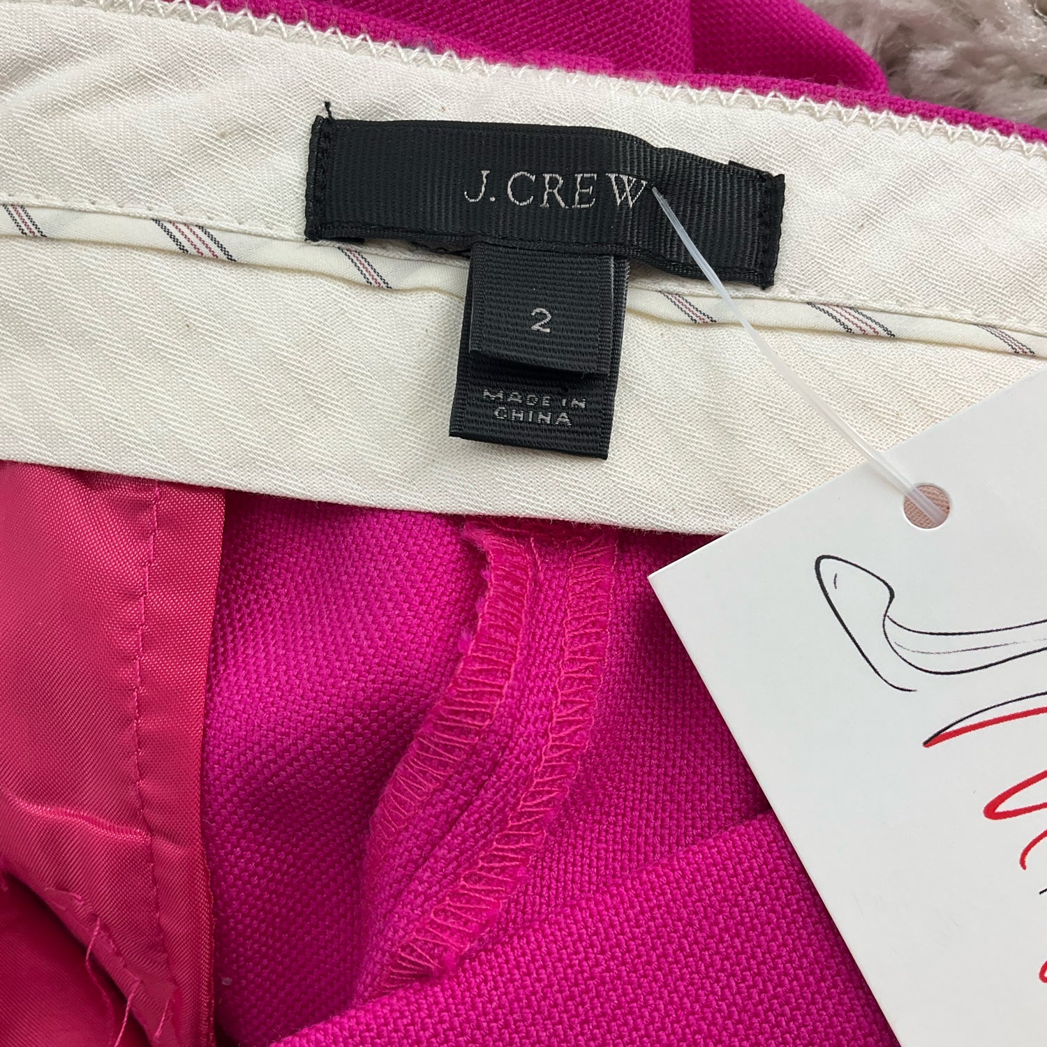 J.Crew City Fit Trousers in Fuchsia Pink Wool Size 2