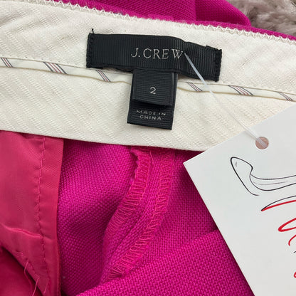 J.Crew City Fit Trousers in Fuchsia Pink Wool Size 2