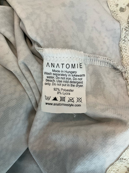 ANATOMIE Melissa Snake Print Racerback Tank Top Gray White Size Small