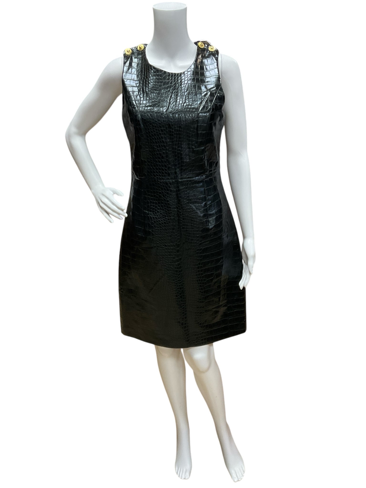 Julie Brown Black Snake Dress Size 4 - close up