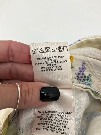 Elevenses Anthropologie Floral Jacquard Tapestry Shorts Womens Size 8