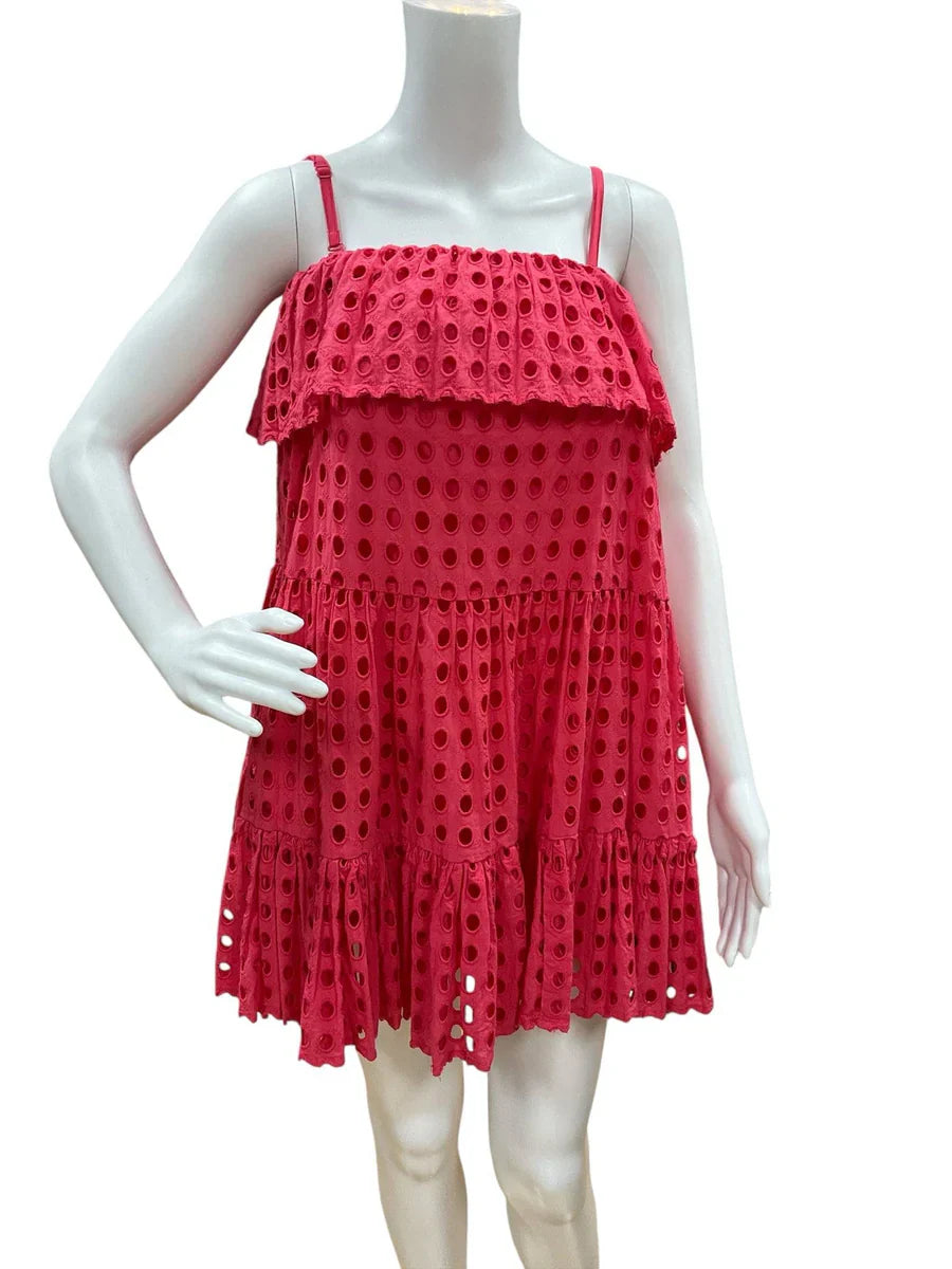 Solid &amp; Striped Coral Crochet Ladies Pre-Owned Dress - Size Small - Margaret’s Fine Consignment