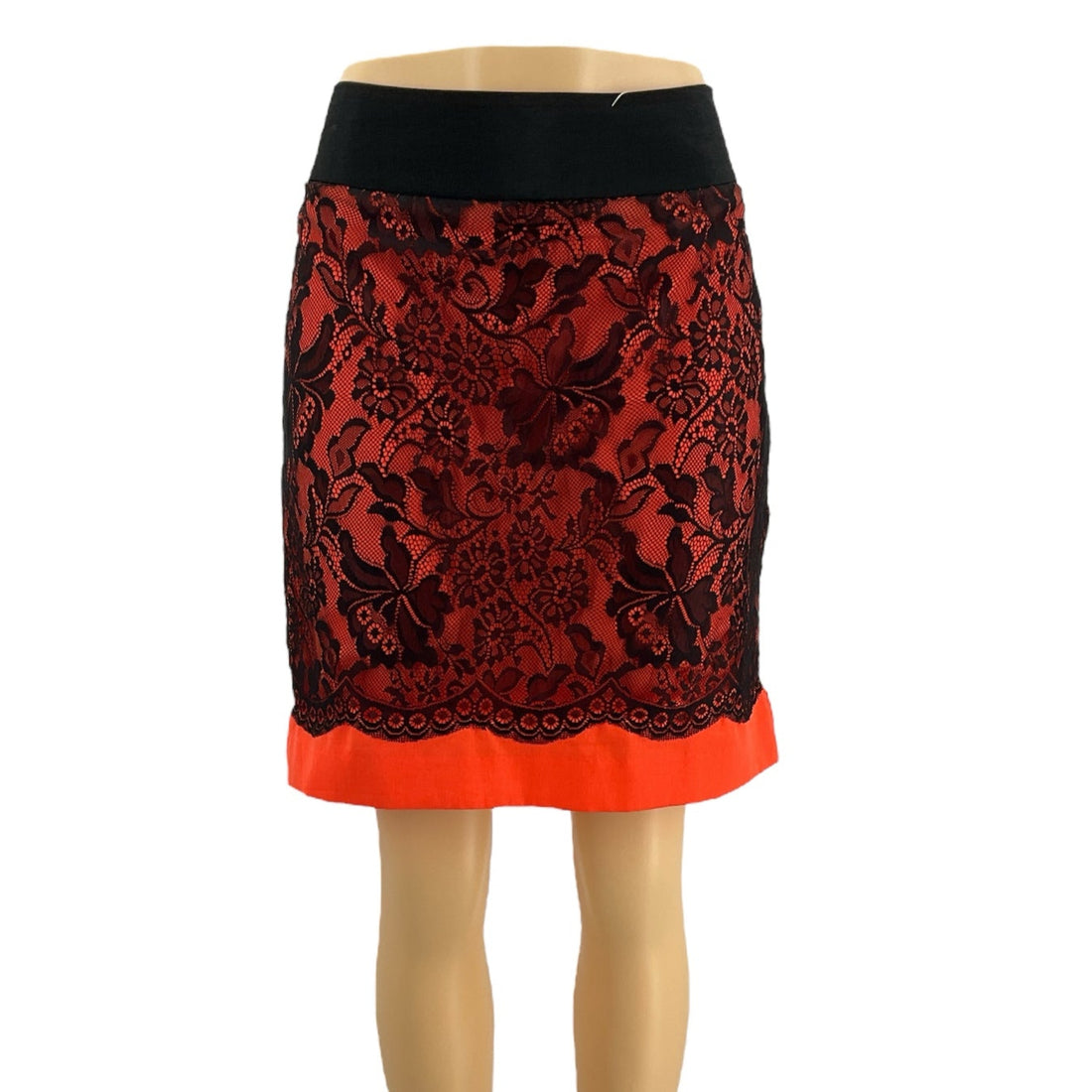 The Limited Orange/Black Lace Pre-Owned Ladies Skirt - Size 10 - Margaret’s Fine Consignment