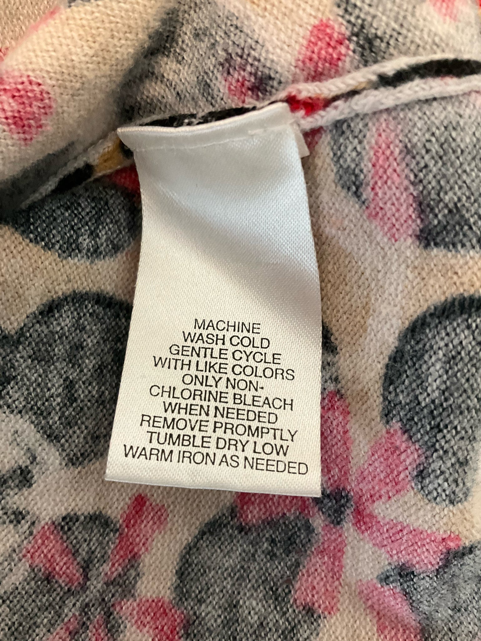 Designers Originals Petite Floral Polka Dot Cardigan Sweater Size PM