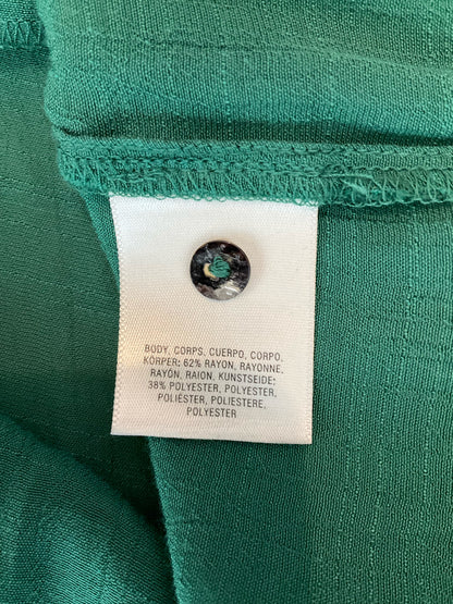 Maeve Ribbed Button-Front Peplum Tunic Tank Top Green Size Medium