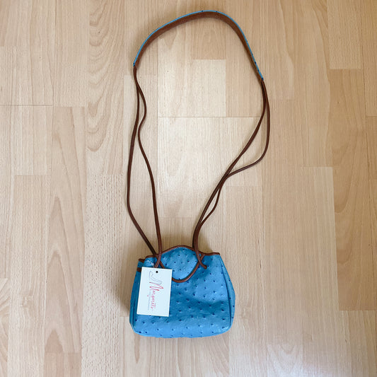 Joann Page Blue Ostrich Pre-Owned Ladies Crossbody Bag