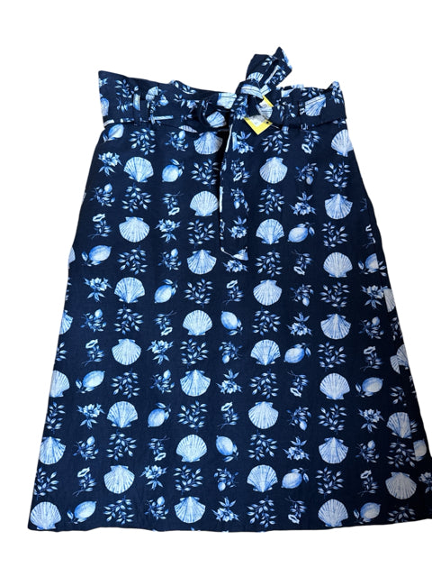 Ann Taylor navy/white Skirt Size 10 navy/white seashells Pre-Owned Ladies Skirt - Size 10