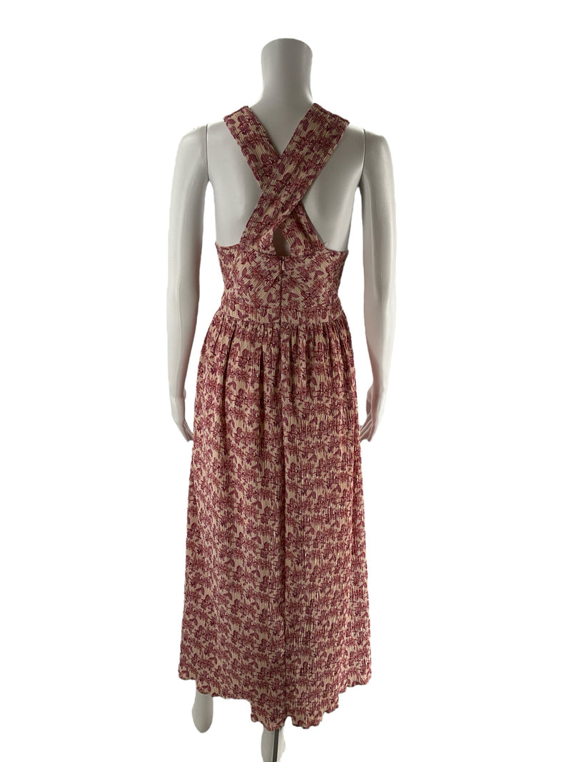 Tcec Pink Print Pre-Owned Ladies Dress - Size Large