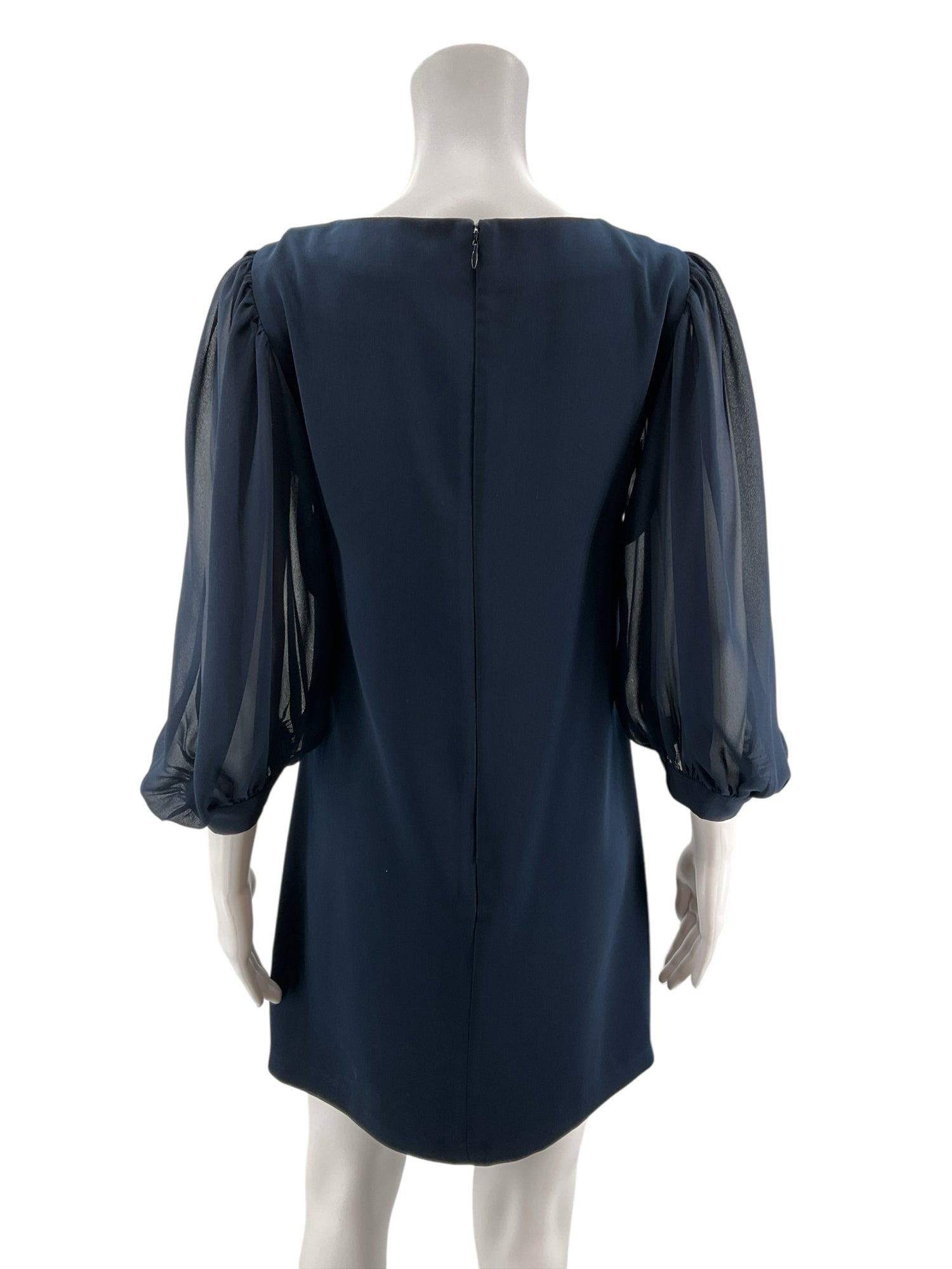 Ann Taylor Factory Petite Navy Bishop Sleeve Shift Dress Size 2P