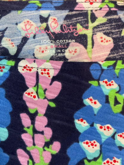 Lilly Pulitzer Tabbie Tunic Dress Blue Peri Foxglove Floral Size Small