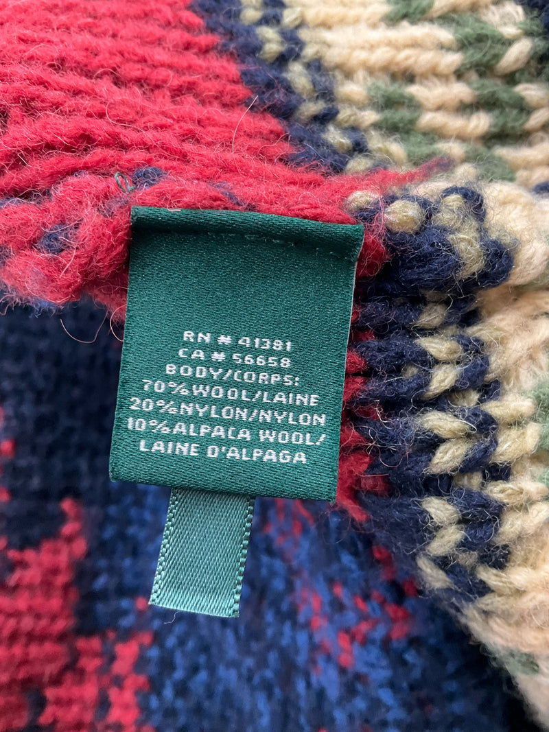 Ralph Lauren Green/Navy/Tan Fur Pre-Owned Ladies Shrug - Size XXS