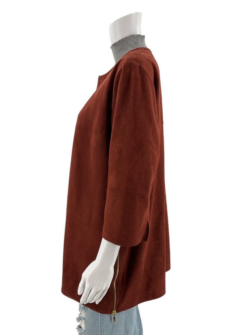 Chico's Burnt Orange Suede Pre-Owned Ladies Shrug - Size Medium