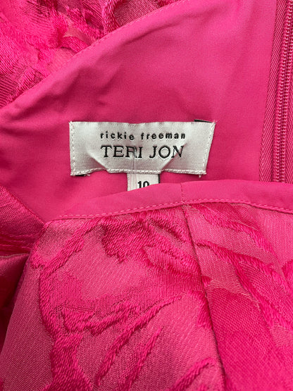 Teri Jon by Rickie Freeman Pink Cocktail Teri Jon Pink Floral Pre-Owned Ladies Dress - Size 10 - Size 10