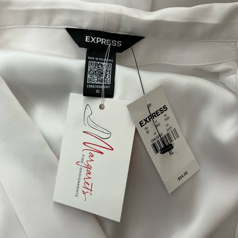 Express White Short Sleeve Bodysuit – Size XL, New with Tags - Margaret’s Fine Consignment