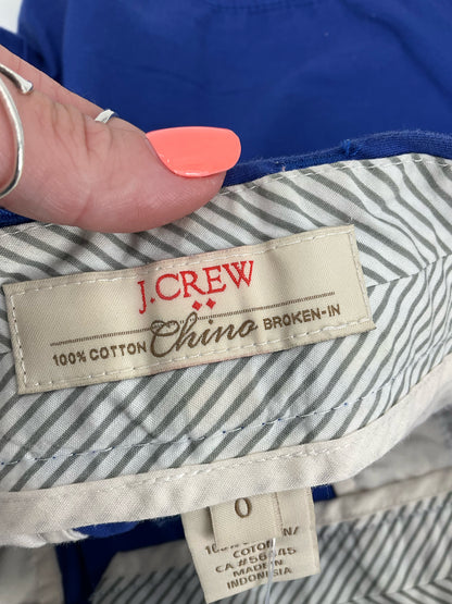 J.Crew Royal Blue Shorts Broken-In Chino Shorts Size 0 Royal Blue 3" Inseam - Size 0