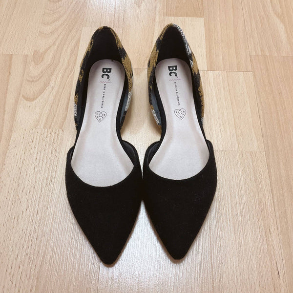 BC Black/Tan Animal Print Pre-Owned Ladies Flats - Size 8.5 - Margaret’s Fine Consignment