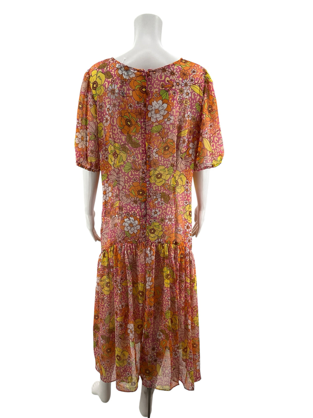 Never Fully Dressed Yellow/Pink/Orange Maxi Vienna Floral Wrap Dress UK 16 / US 12 NWT - Size 16