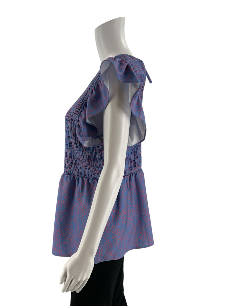 Michelle Mcdowell Purple/Pink Print Pre-Owned Ladies New with Tags Top -  Size Large