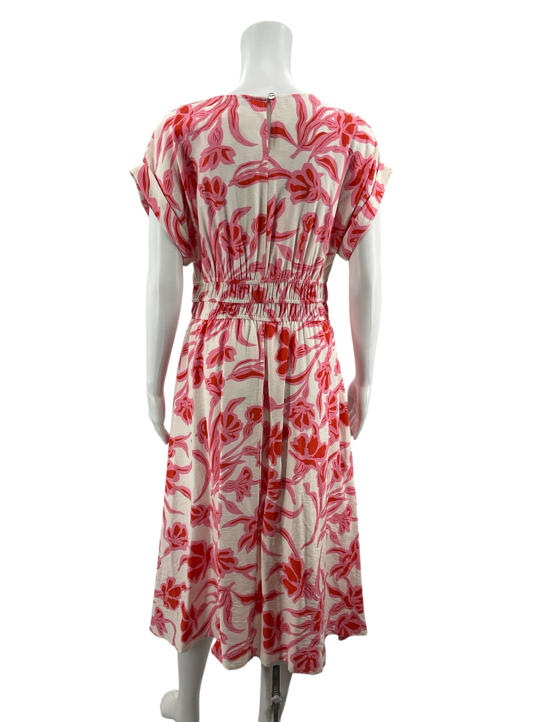 She + Sky White/Pink/Orange Floral Pre-Owned Ladies New With Tags Dress - Size Large