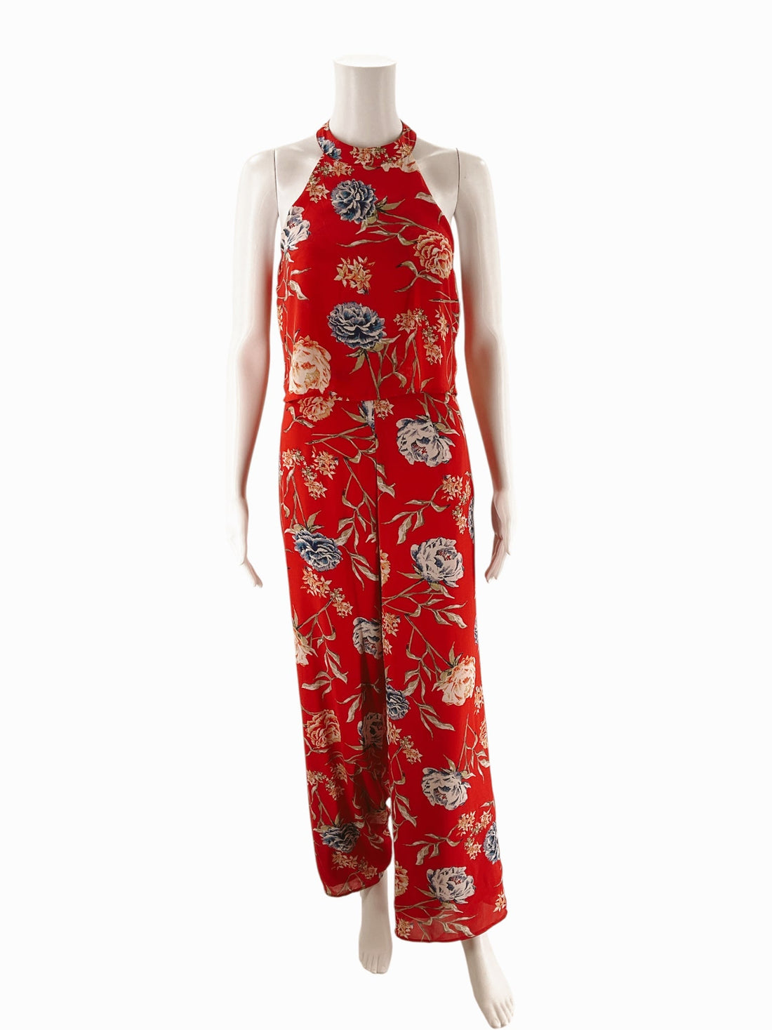 Romeo &amp; Juliet Coral/Multi Floral Pre-Owned Ladies Jumpsuit - Size XS - Margaret’s Fine Consignment