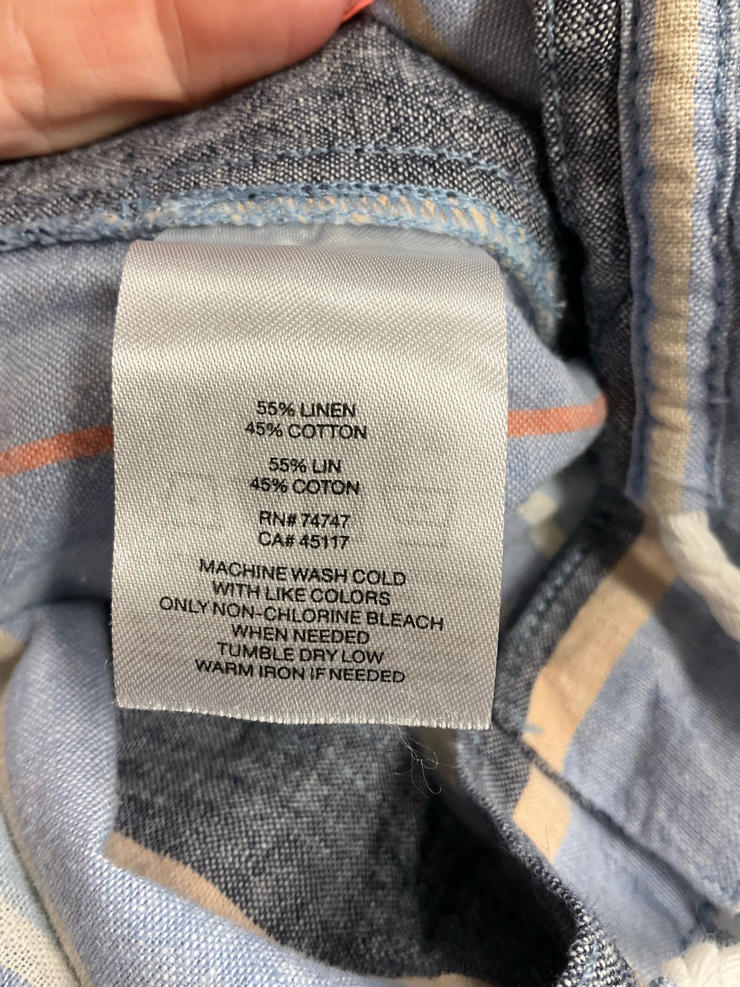 Natural Reflections Striped Linen Cotton Blend Pants | Size 2XL