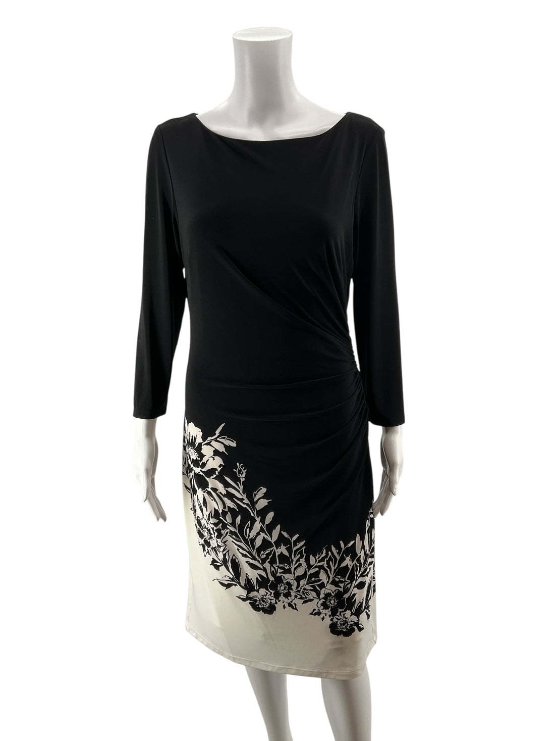 Lauren Ralph Lauren Ruched Floral Colorblock Sheath Dress Size 10