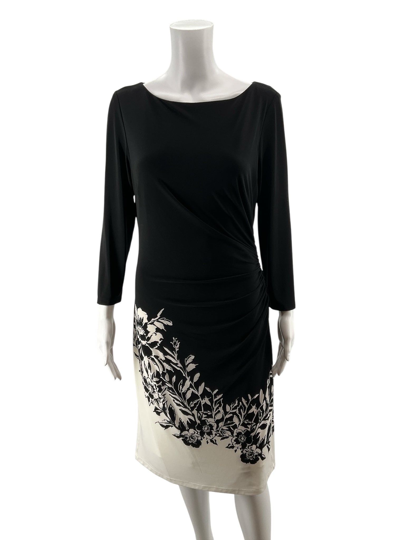 Lauren Ralph Lauren Ruched Floral Colorblock Sheath Dress Size 10