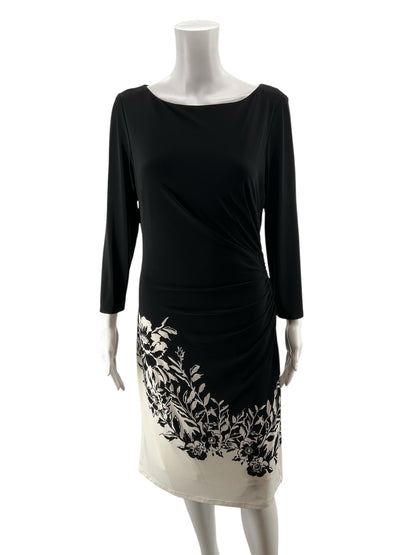 Lauren Ralph Lauren Ruched Floral Colorblock Sheath Dress Size 10
