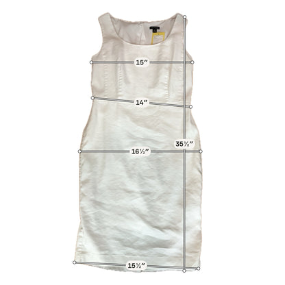 Ann Taylor White Linen Blend Sheath Dress Petite Size 4P