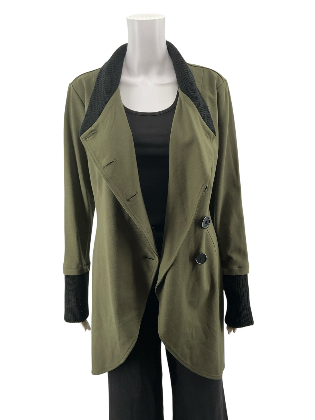 Venus Olive/Black Solid Pre-Owned Ladies Jacket - Size 8 - Margaret’s Fine Consignment