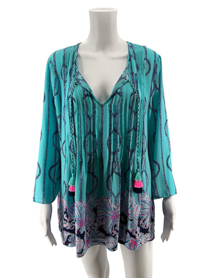 Lilly Pulitzer Matilda Tunic Top In A Pinch Print Size L - Downstairs