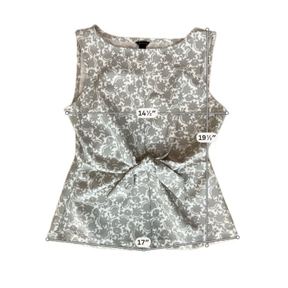 Ann Taylor Size XS gray/white Floral Pre-Owned Ladies Casual Top - Downstairs