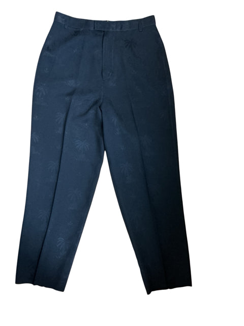 Tommy Bahama 100% Silk Palm Jacquard Pants Navy Blue Size 10 - ONLINE ONLY