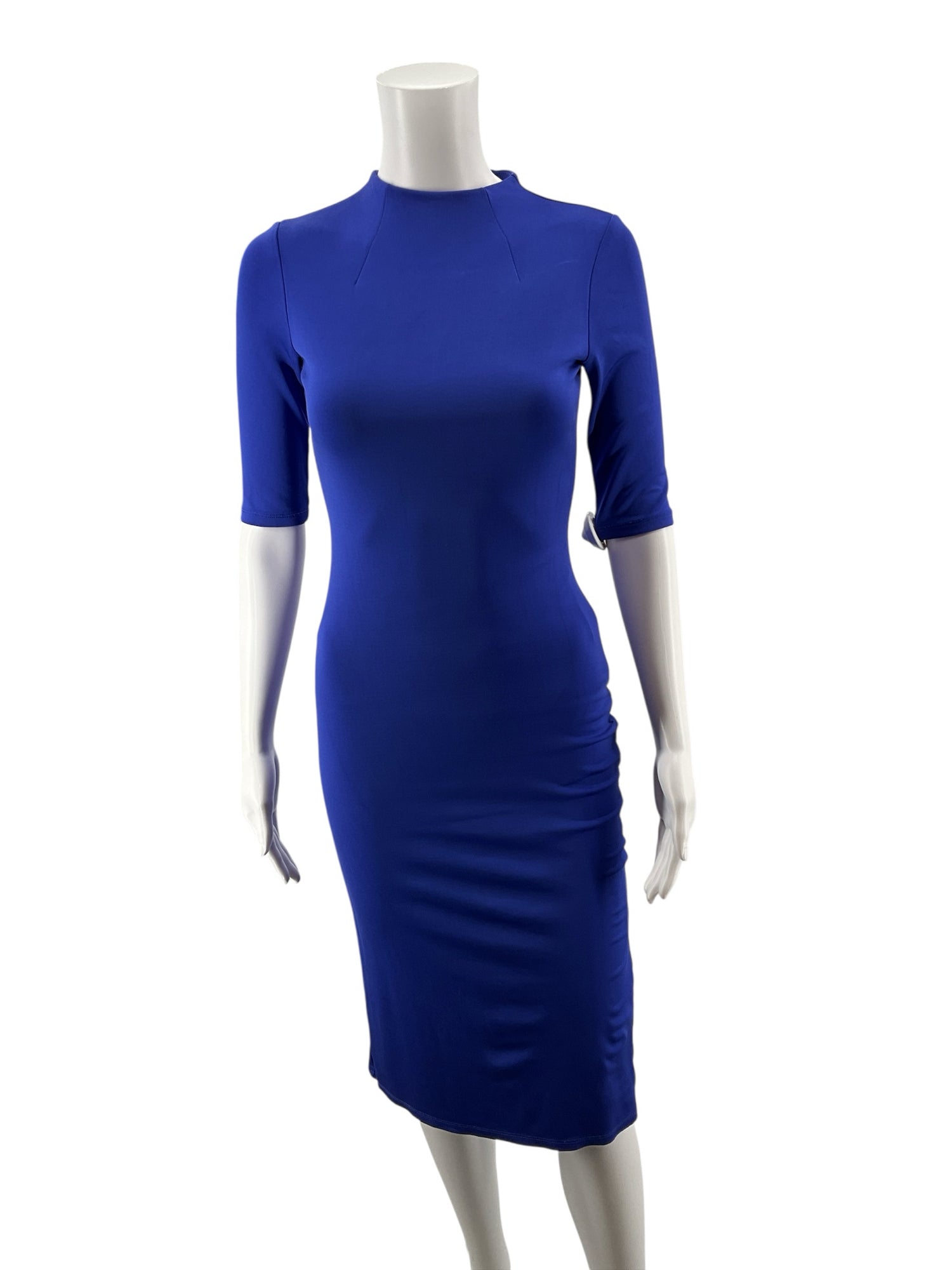 Alice + Olivia Jeri Ruched Scuba Bodycon Dress Royal Blue XS
