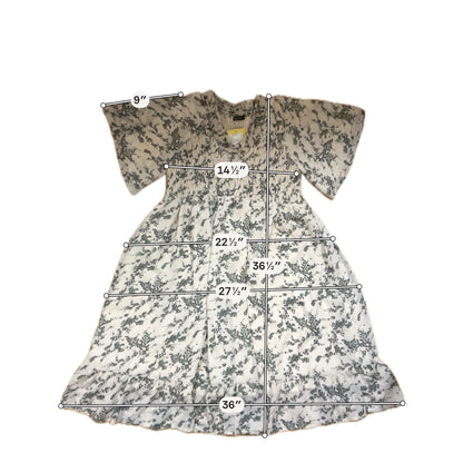 Mikarose ecru/black Babydoll Kennedy Floral Tiered Flutter Sleeve Dress Plus Size 2X - Size 2X