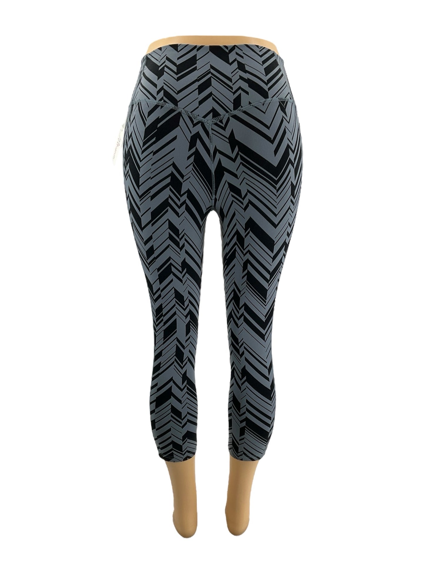 Nike blue and navy print pre-owned ladies activewear pants in size small, featuring a comfortable fit and stylish design.