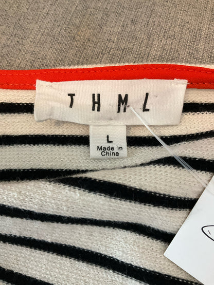 THML Santorini Boho Stripe Pom Pom Tassel Dress Size Large