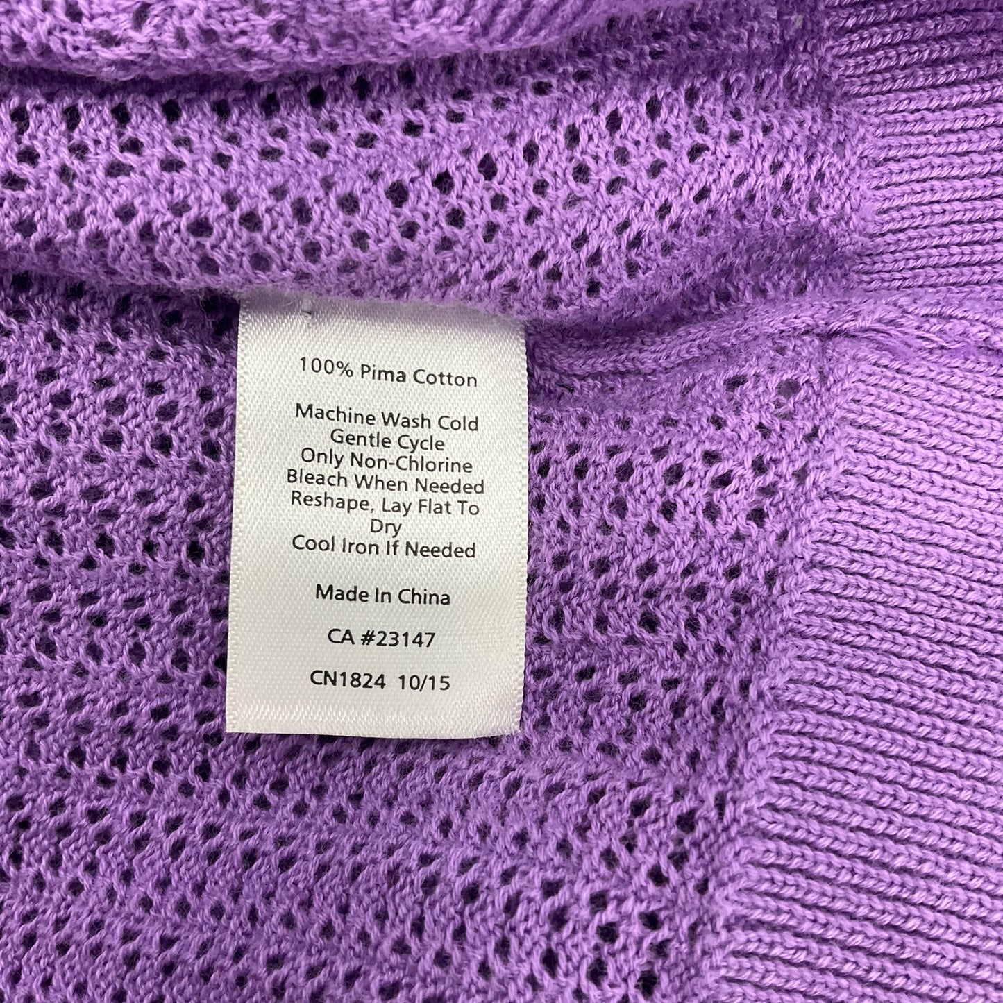 Talbots Lavender Mesh Top Size MP - information