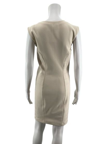 French Connection Spotlight Bandage Bodycon Dress Tan Size 12