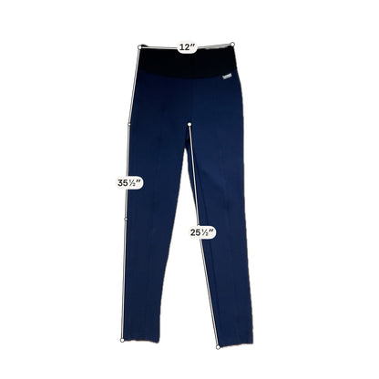 Calvin Klein navy/black Pant Power Stretch Ponte Leggings Navy Blue Black Waistband Size Small - Size S