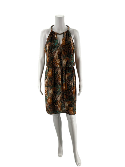 Bisou Bisou Brown/Teal Snake Pre-Owned Ladies Dress - Size 6 - ONLINE ONLY