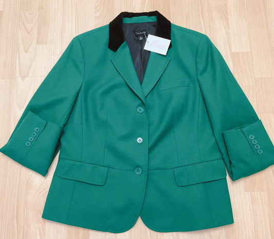 Talbots Size 16 Green/Black Solid Blazer