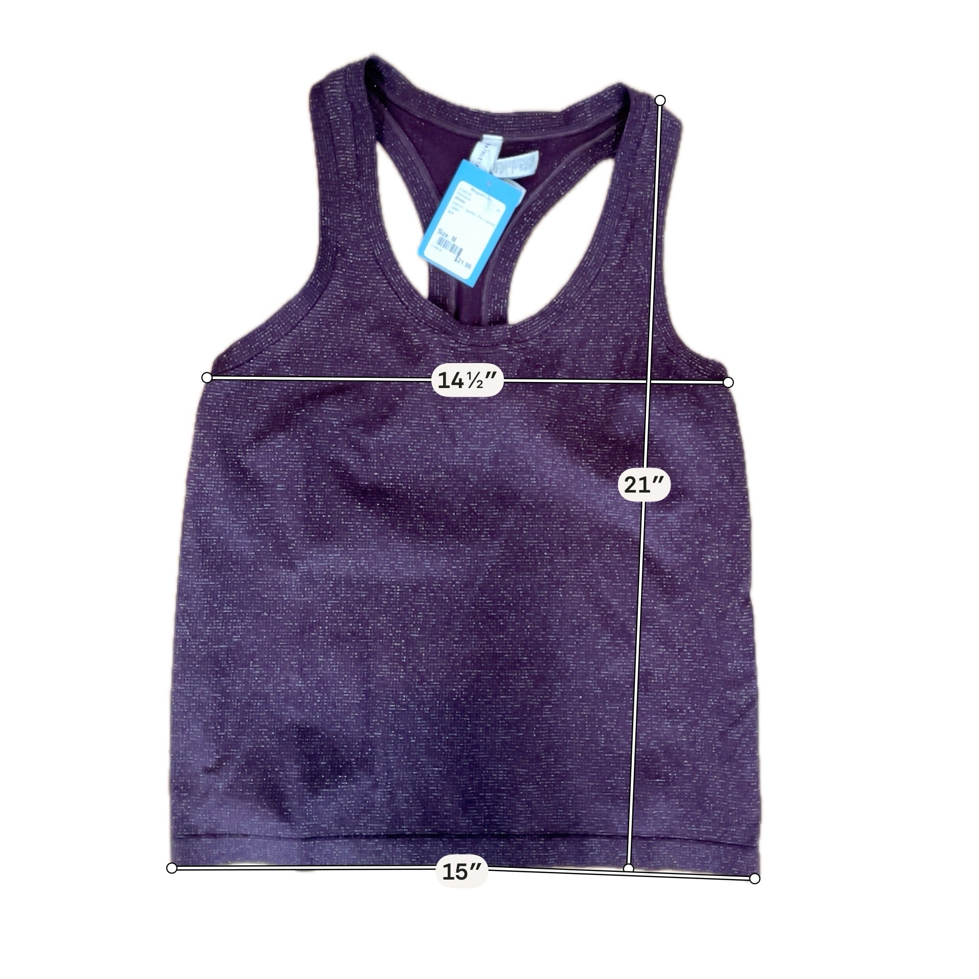 Athleta Shimmer Seamless Racerback Tank Top Maroon Sparkle Size Medium